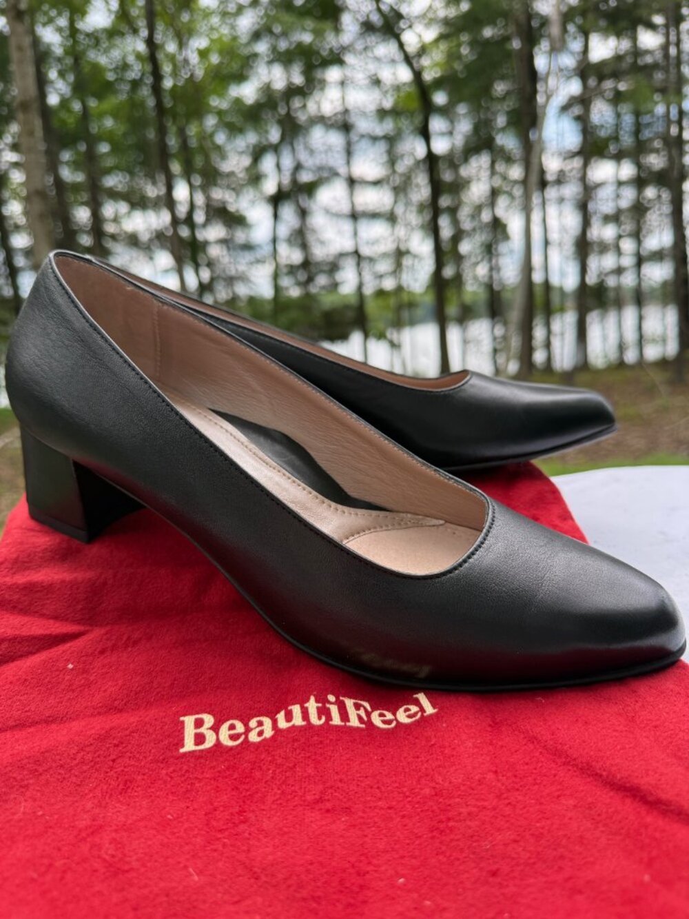 BeautiFeel Octavia Black Leather Pumps Comfort Heels EU 42/US 11 Pristine W/Box